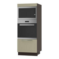 BACKOFENHOCHSCHRANK Kvantum D5AA/60/154 Vanille Matt / Lava Matt 60 / 59 / 154cm - Dunkelgrau/Creme, Holz/Holzwerkstoff (60/154/59cm) - Feldmann-Wohnen