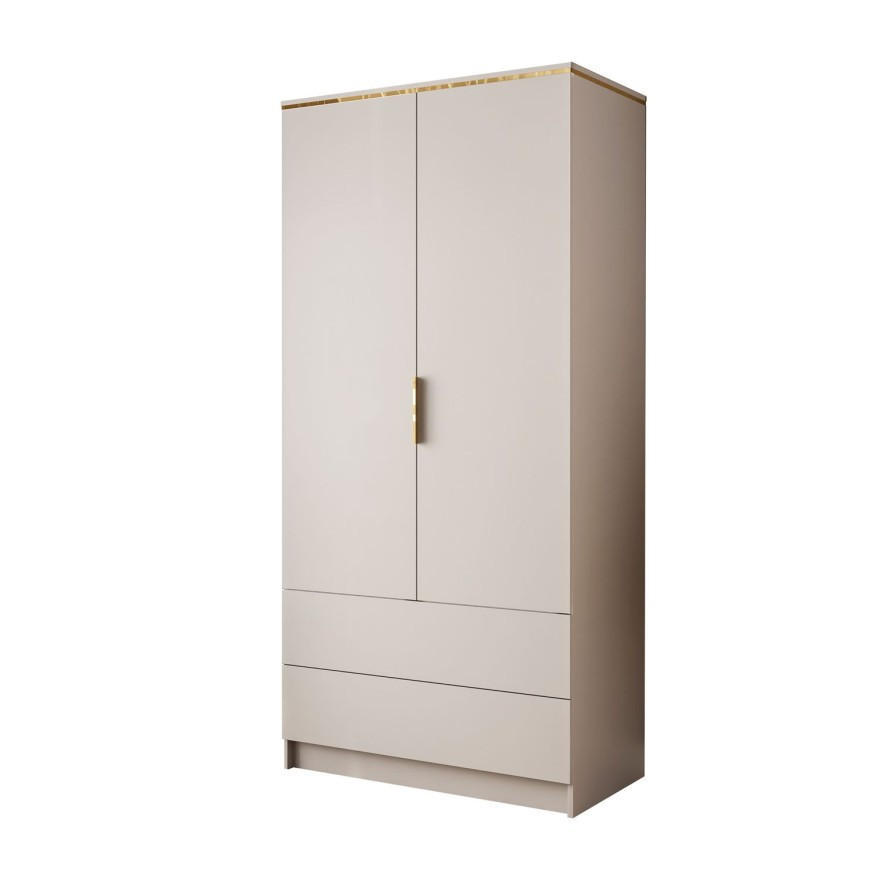 KLEIDERSCHRANK AURORA KASCHMIR 2D2S mit Schubladen - Kaschmir, Holzwerkstoff (100/210/57cm) - Lookway