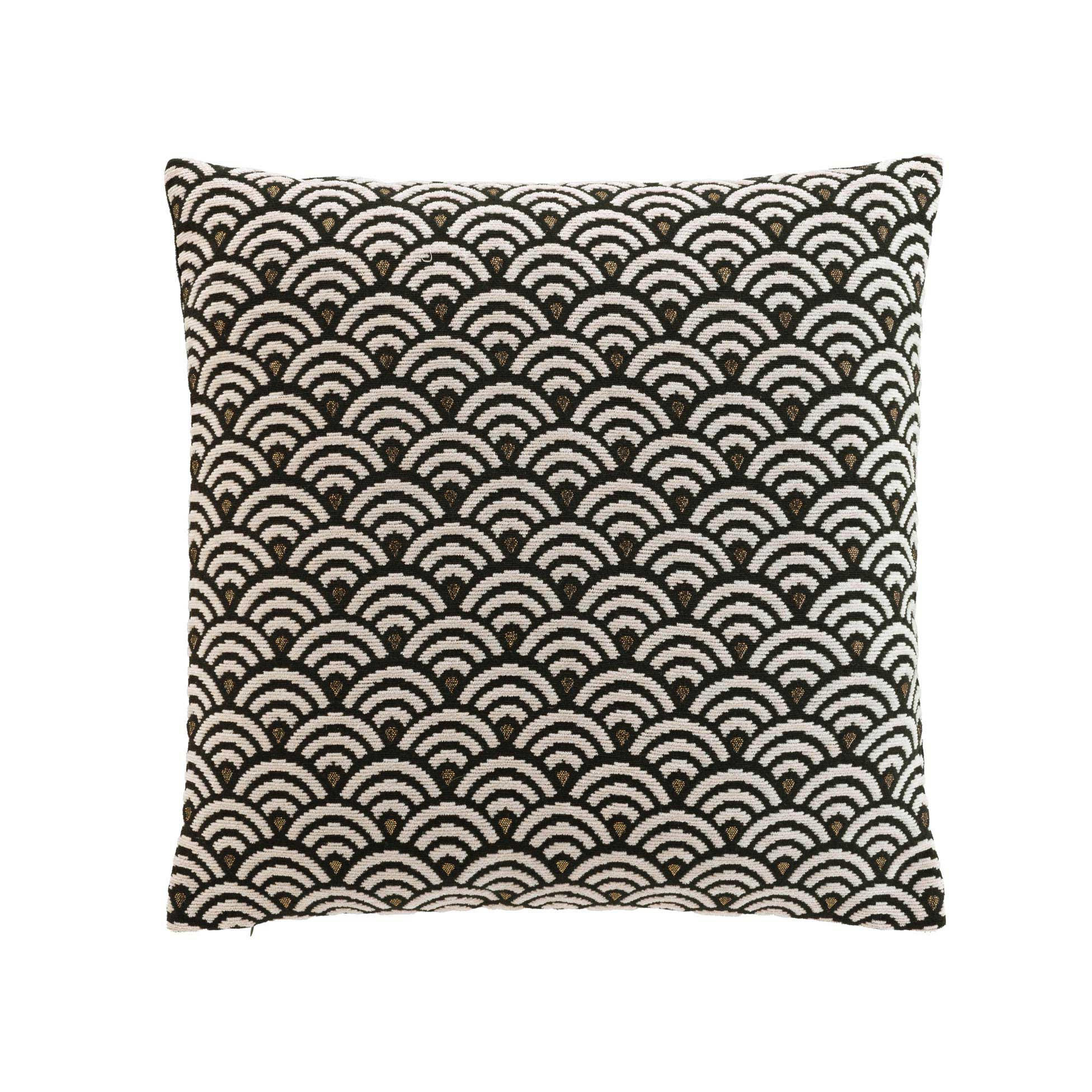 DEKOKISSEN Jacquardbezug 45/45 cm - Schwarz, Textil (45/45cm) - Douceur d´intérieur