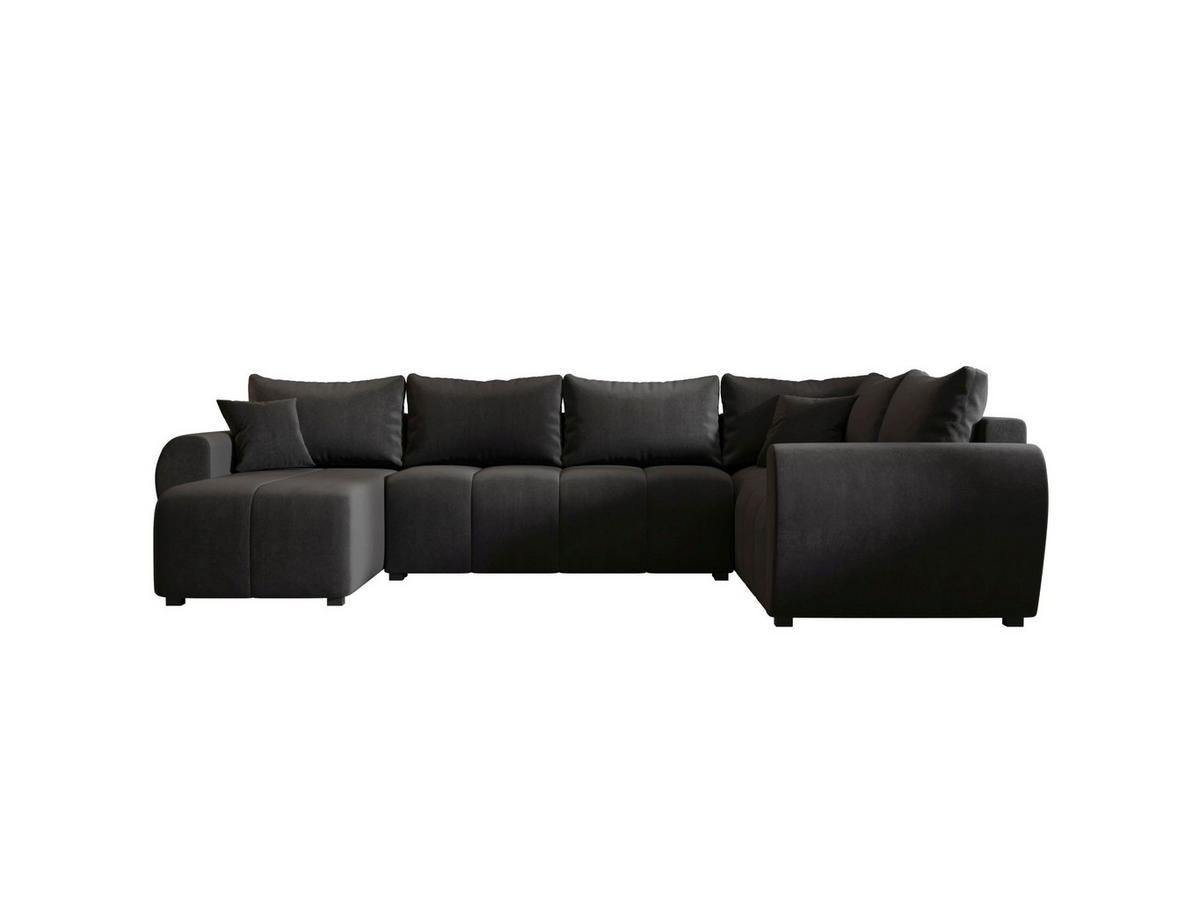 WOHNLANDSCHAFT MOLISA U PLUS Itaka 27 Rechts mit Schlaffunktion - Dunkelgrau, Textil (303/82/208cm) - Bedante