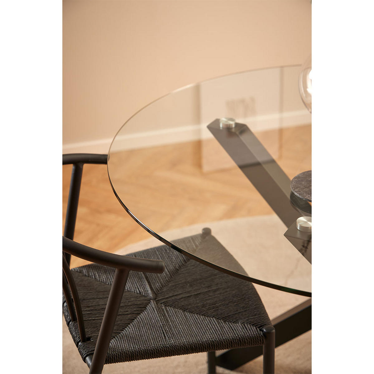 ESSTISCH, Heaven, Glas, 119 x 119 x 76 cm - Klar, Glas/Metall (119/119/76cm) - ebuy24