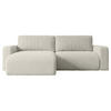 ECKSOFA mit Schlaffunktion und Bettkasten KLEEA-L - 247x143x83 cm Hellgrau Cord - Hellgrau/Schwarz, Holzwerkstoff/Kunststoff (247/143cm) - ALTDECOR