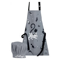 KÜCHENSCHÜRZE UND KOCHMÜTZE FÜR KINDER Dubout schwarz/weiß 52 x 63 cm - Schwarz, Textil (52/63cm) - Winkler