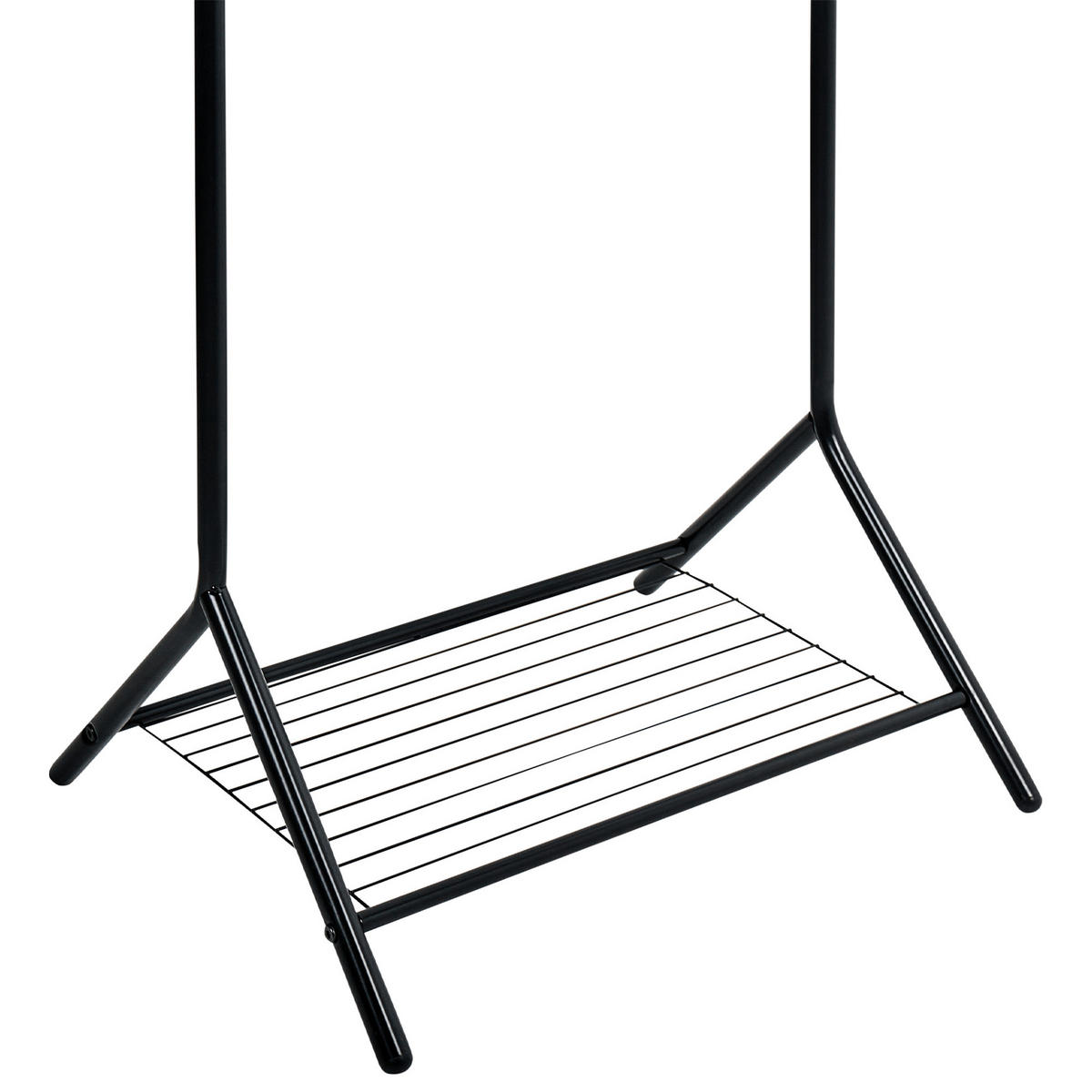 HANDTUCHSTÄNDER Metall Schwarz Cotia - Schwarz, Holz (50/130/46cm) - Beliani