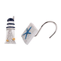 DUSCHVORHANGRINGE Meeresbrise - Weiß, Kunststoff/Metall (3.5/2.5/3cm) - Sanilo