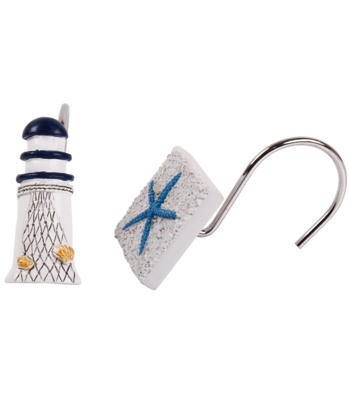 DUSCHVORHANGRINGE Meeresbrise - Weiß, Kunststoff/Metall (3.5/2.5/3cm) - Sanilo