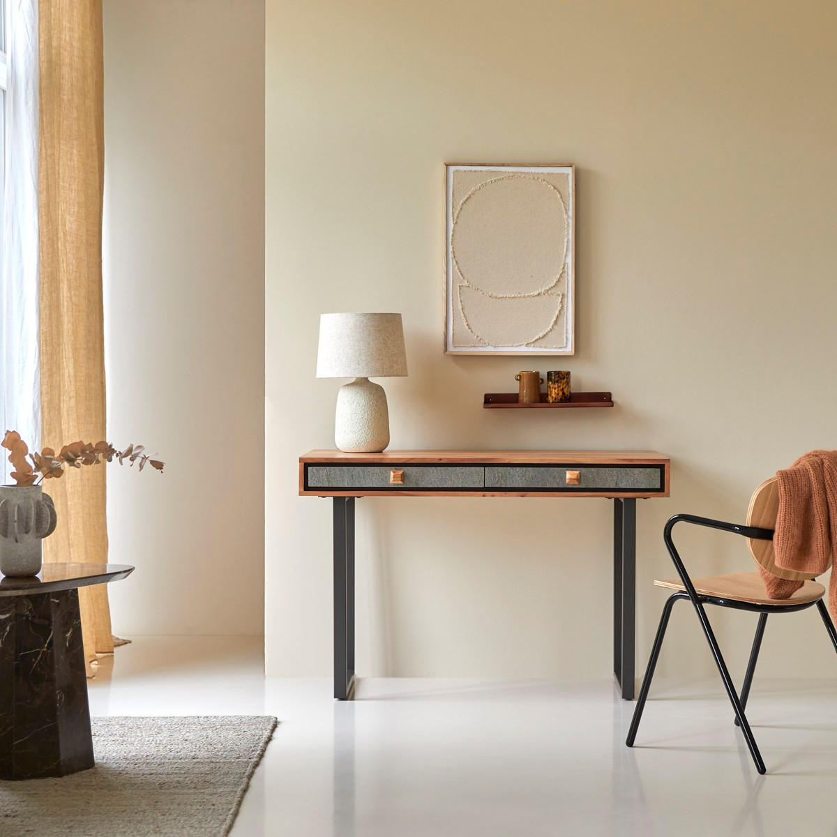 SCHREIBTISCH Temis Natur aus Akazie - Naturfarben, Holz (55/115/76cm) - Tikamoon