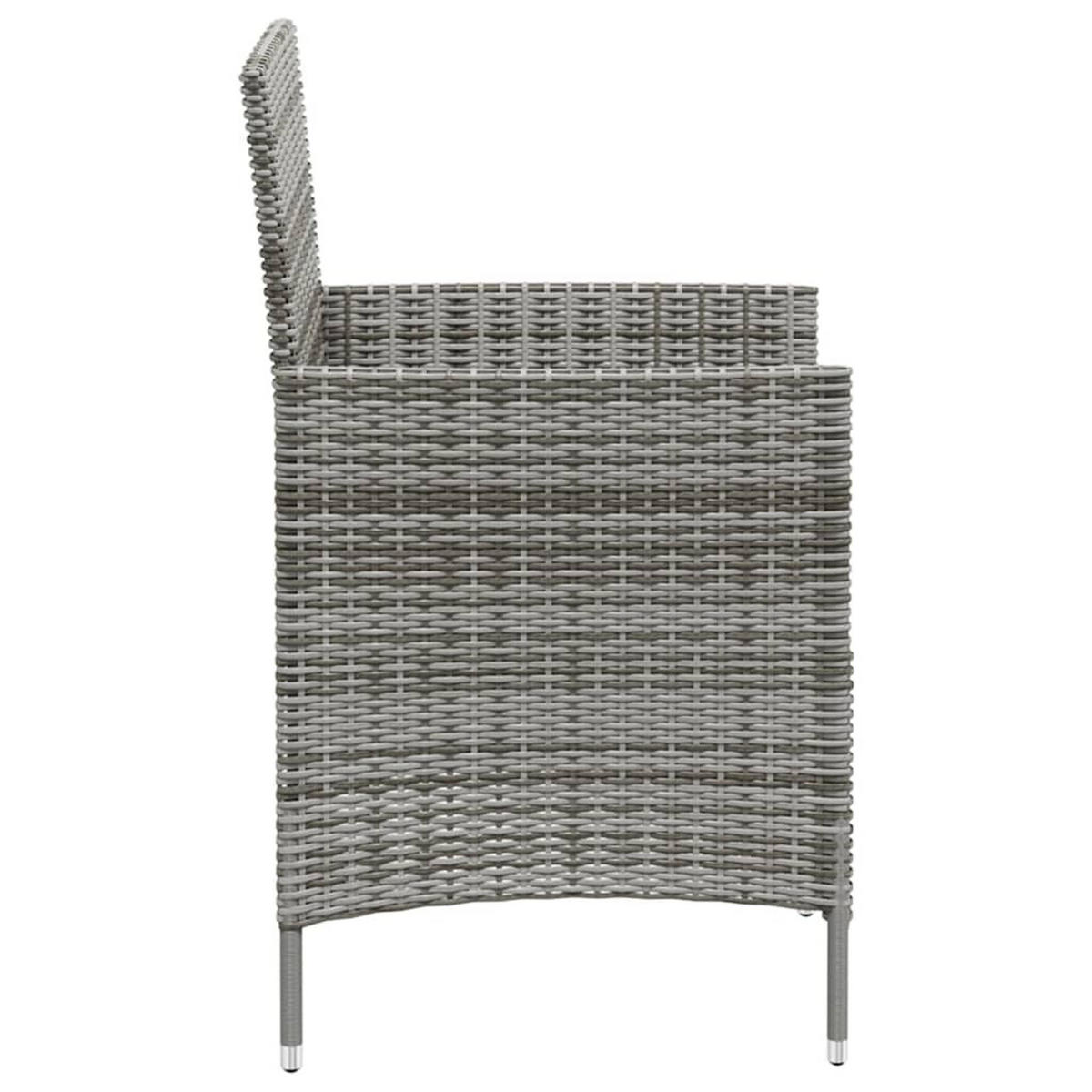 GARTENSTÜHLE mit Kissen 2 Stk. Poly Rattan Grau - Grau, Textil (61/88/60cm) - furnicato