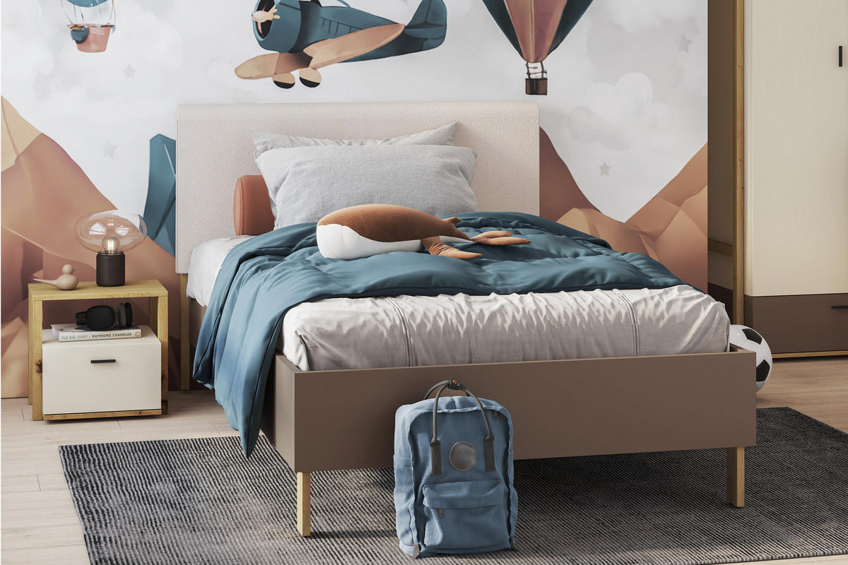KOPFSTÜTZE TRIDA für Bett 90, beige - Beige, Textil (107/60/12cm) - KONSIMO®