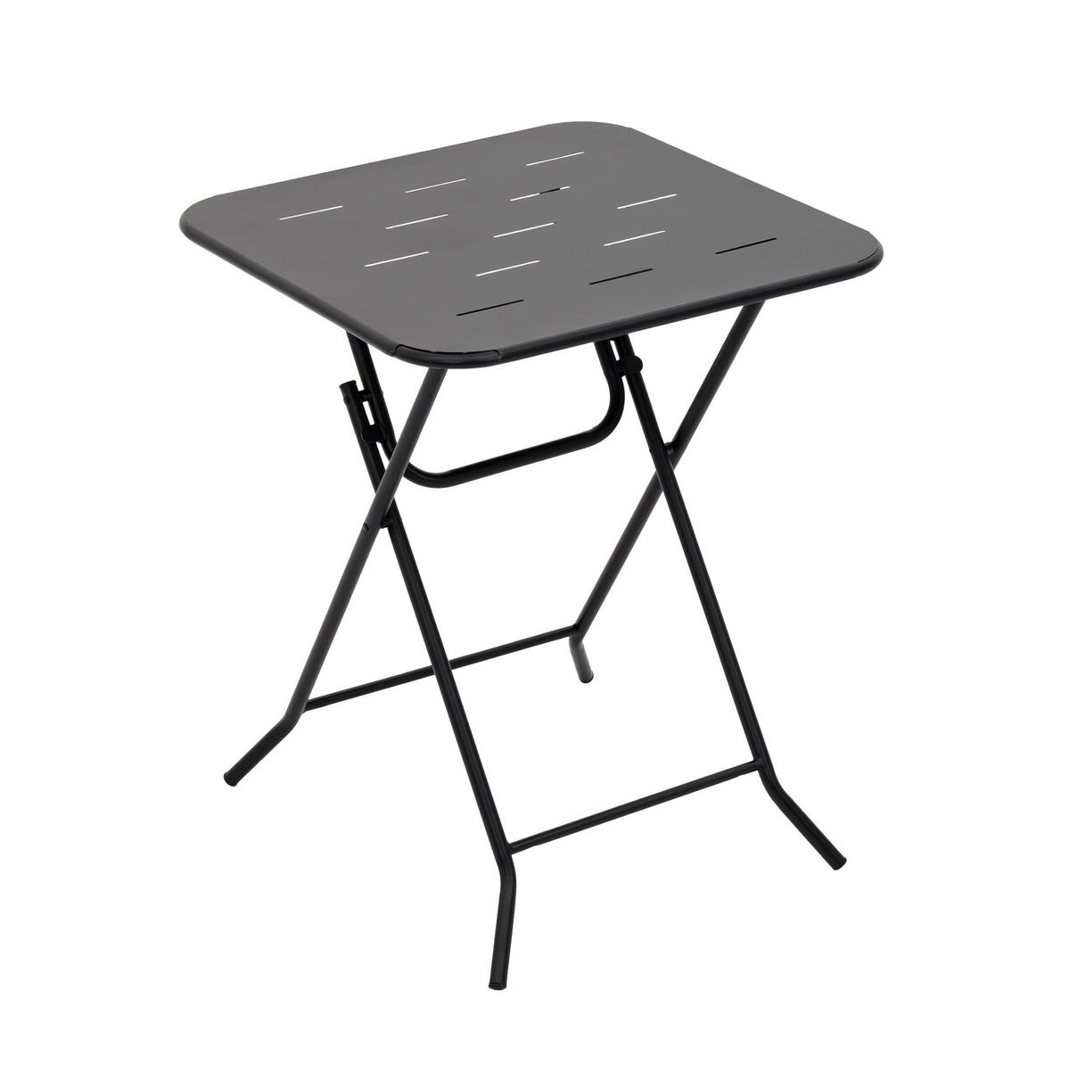 BALKONOVÝ bistro set z oceli 60x60x73 cm černý, skládací, 2 židle a stůl pro 2 osoby - černá, kov - Modfu