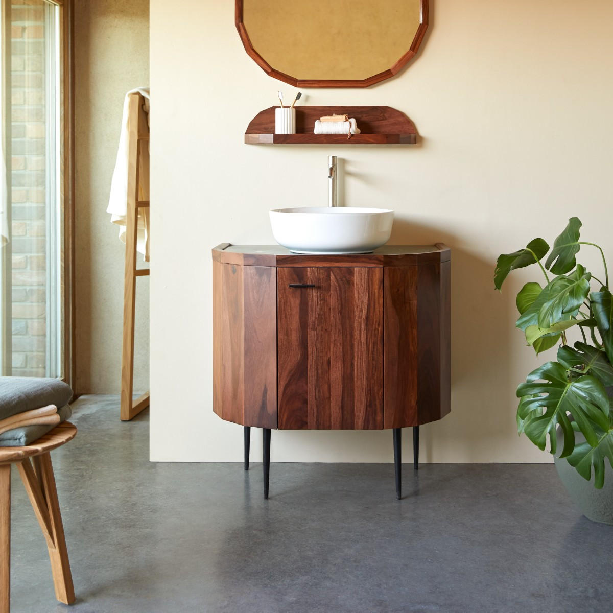 WASCHTISCHUNTERSCHRANK Jade Braun aus Palisander - Braun, Holz (80/80/53cm) - Tikamoon