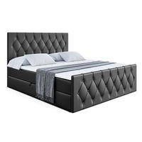 BOXBETT VELANTO-Z - 160 x 200 - H4 - Schwarz Hochglanz - Schwarz, Holzwerkstoff (160/200cm) - ALTDECOR