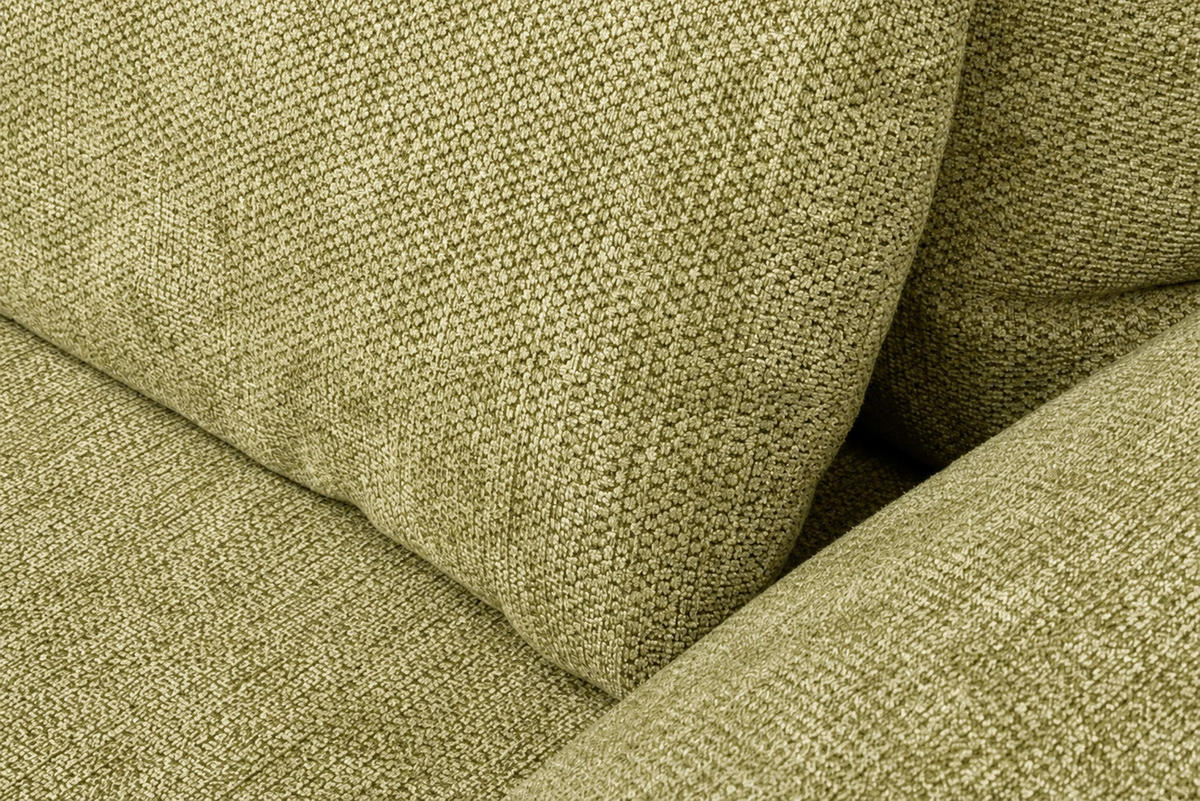 SOFA HOLLY Grün Flachgewebe - Braun/Grün, Textil/Metall (176/90/92cm) - KAWOLA