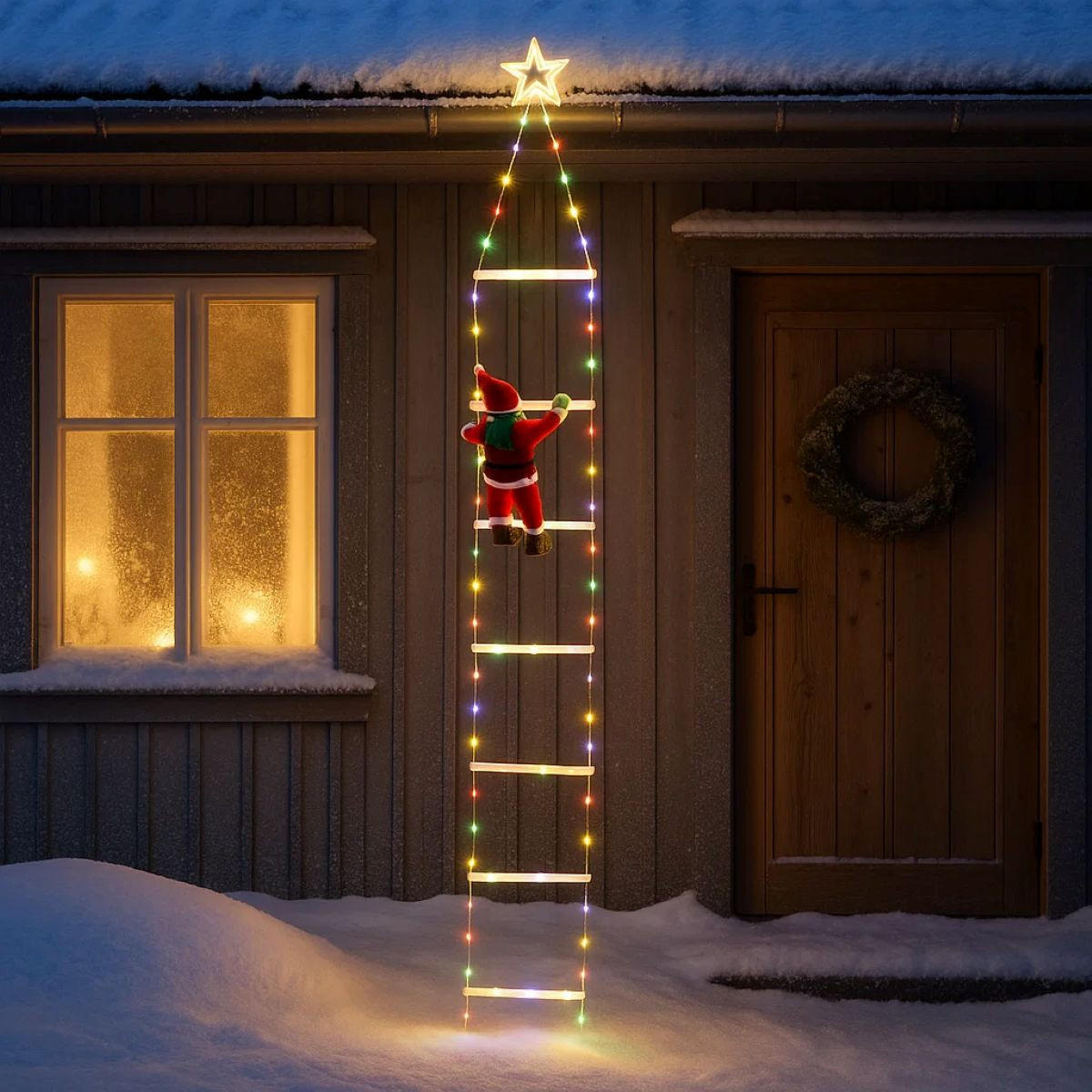 WEIHNACHTSDEKORATION Weihnachtsmann 124 LEDs 2 m - Multicolor, Kunststoff (2.6/0.4/200cm) - Home Styling Collection