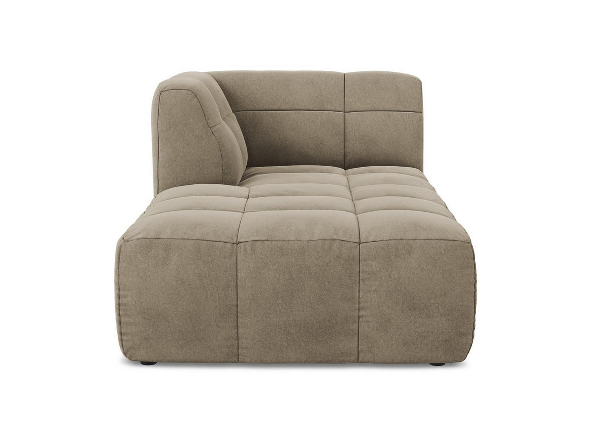 SOFAELEMENT Links Samt Stoff Beige - Beige/Schwarz, Holzwerkstoff/Kunststoff (101/77/175cm) - Makamii