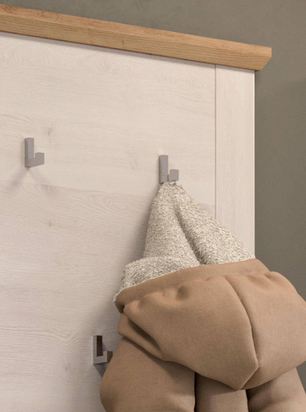 GARDEROBENPANEEL Verona Garderobe in Sibiu Lärche Nb. und Artisan Eiche Nb. B/H/T: 68x103x4 cm - Lärchefarben, Holzwerkstoff (68/103/4cm) - Homes & Jones