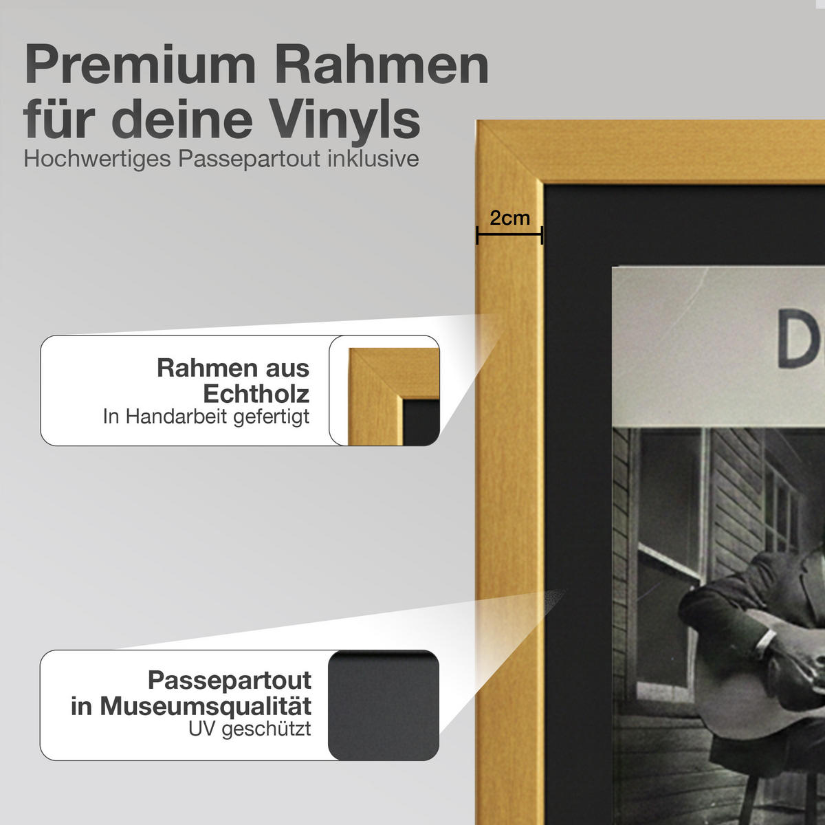 SCHALLPLATTEN BILDERRAHMEN 40/40 2er Set - Goldfarben, Holz (40/40cm) - K-Möbel