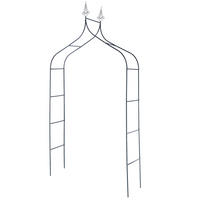 GARTENBOGEN für Kletterpflanzen, Wetterfeste Pergola, Rankgitter, 150x273 cm - Schwarz, Metall (37.5/237/150cm) - KADAX