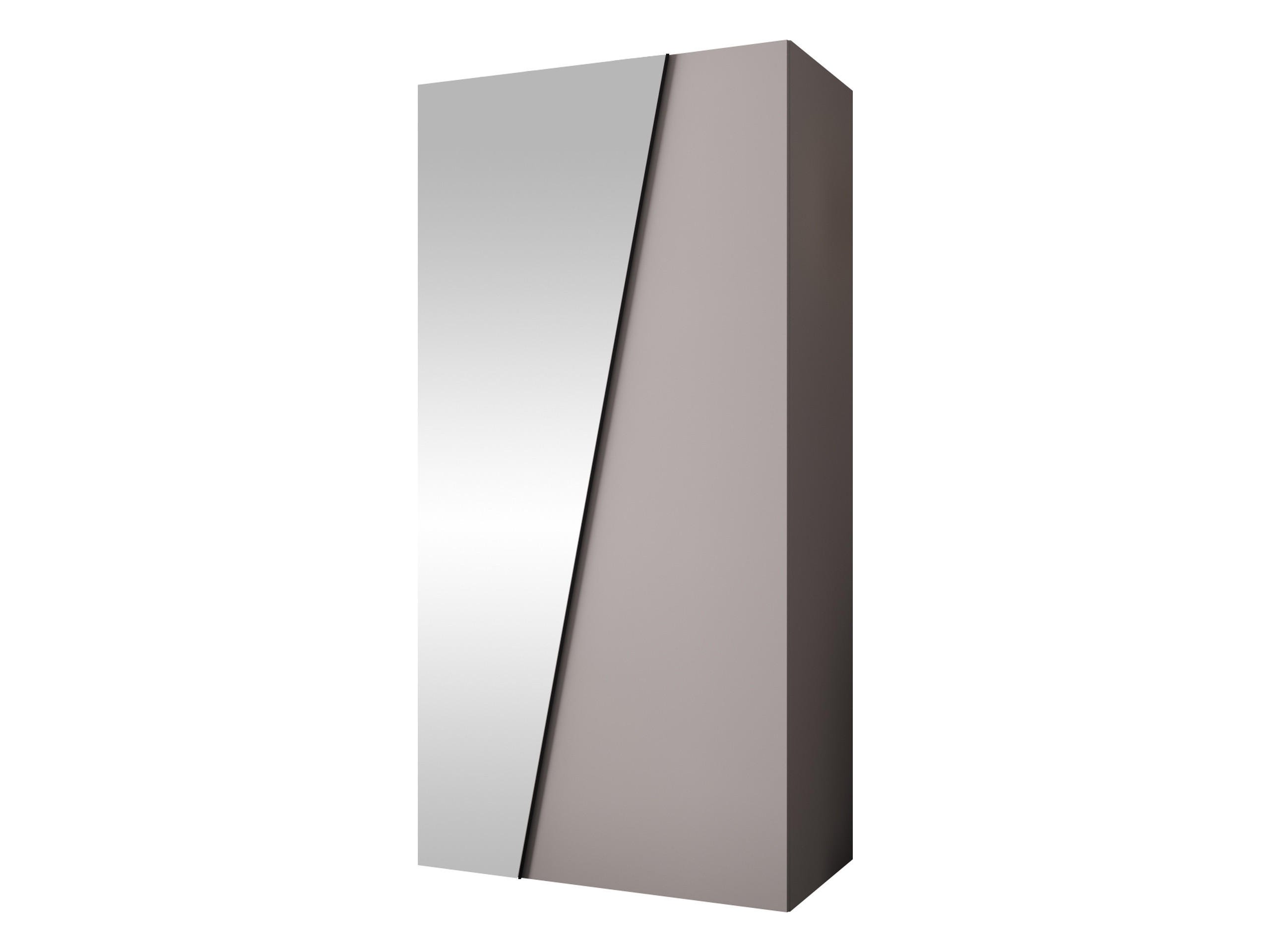 DREHTÜRENSCHRANK Zen 1L 100 cm - Kaschmir/Schwarz, Holzwerkstoff/Kunststoff (100/202/50cm) - MIRJAN24