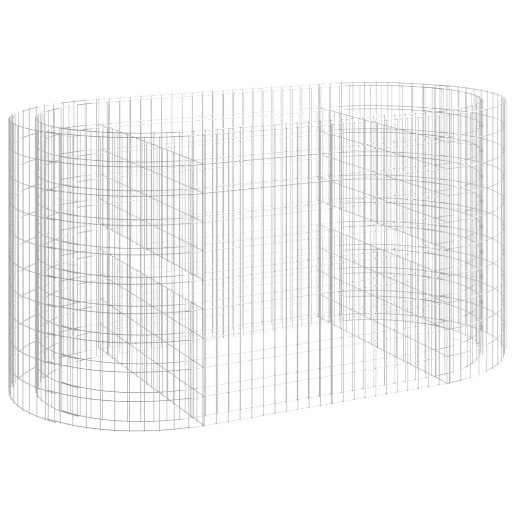 furnicato Gabionen-Hochbeet Silber 100x100x200 cm