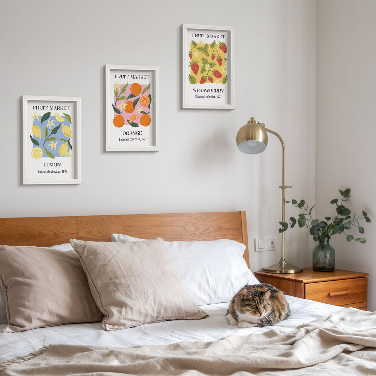 WANDBILDER 3er-Set - 20x30 cm Weißer Rahmen - Fruchtposter Zitronen Erdbeeren - Weiß, Kunststoff (20/30cm) - ArtPrintCave
