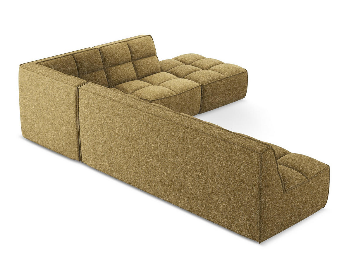 ECKSOFA Beidseitig Strukturstoff Stoff Gelb - Currygelb/Gelb, Kunststoff/Textil (308/258cm) - Makamii