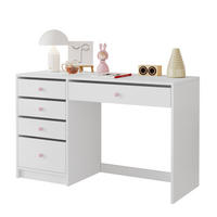 SCHREIBTISCH Weiß 120/45/74 cm mit 5 Schubladen - Weiß, Holzwerkstoff (120/45/74cm) - PANGIVO