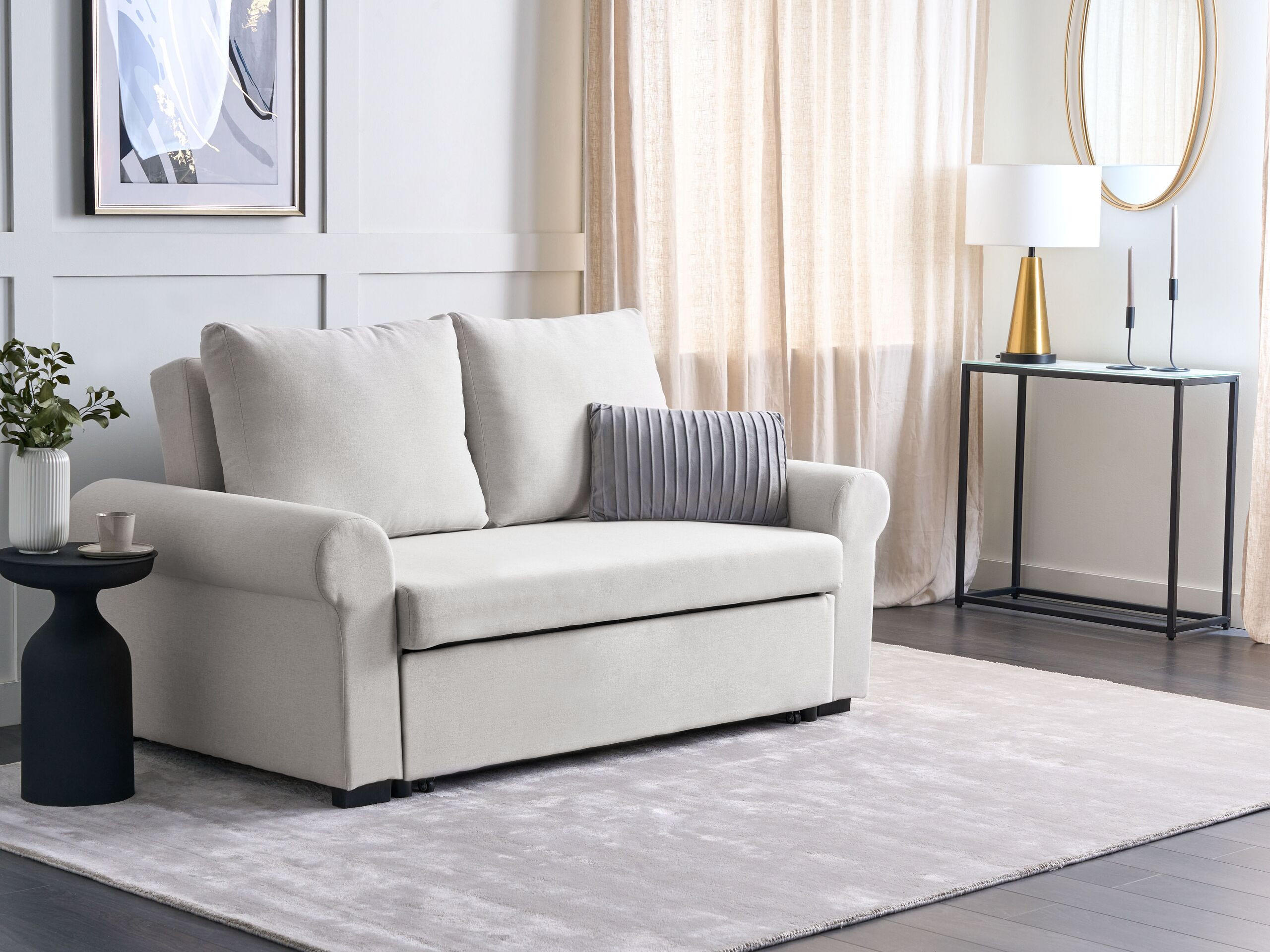 2-SITZER-SCHLAFSOFA Leinenoptikhellbeige Silda - Beige, Textil (173/92/93cm) - Beliani