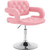 SESSEL Lederlook pink - Chromfarben/Pink, Textil/Metall (62/76/55cm) - CLP