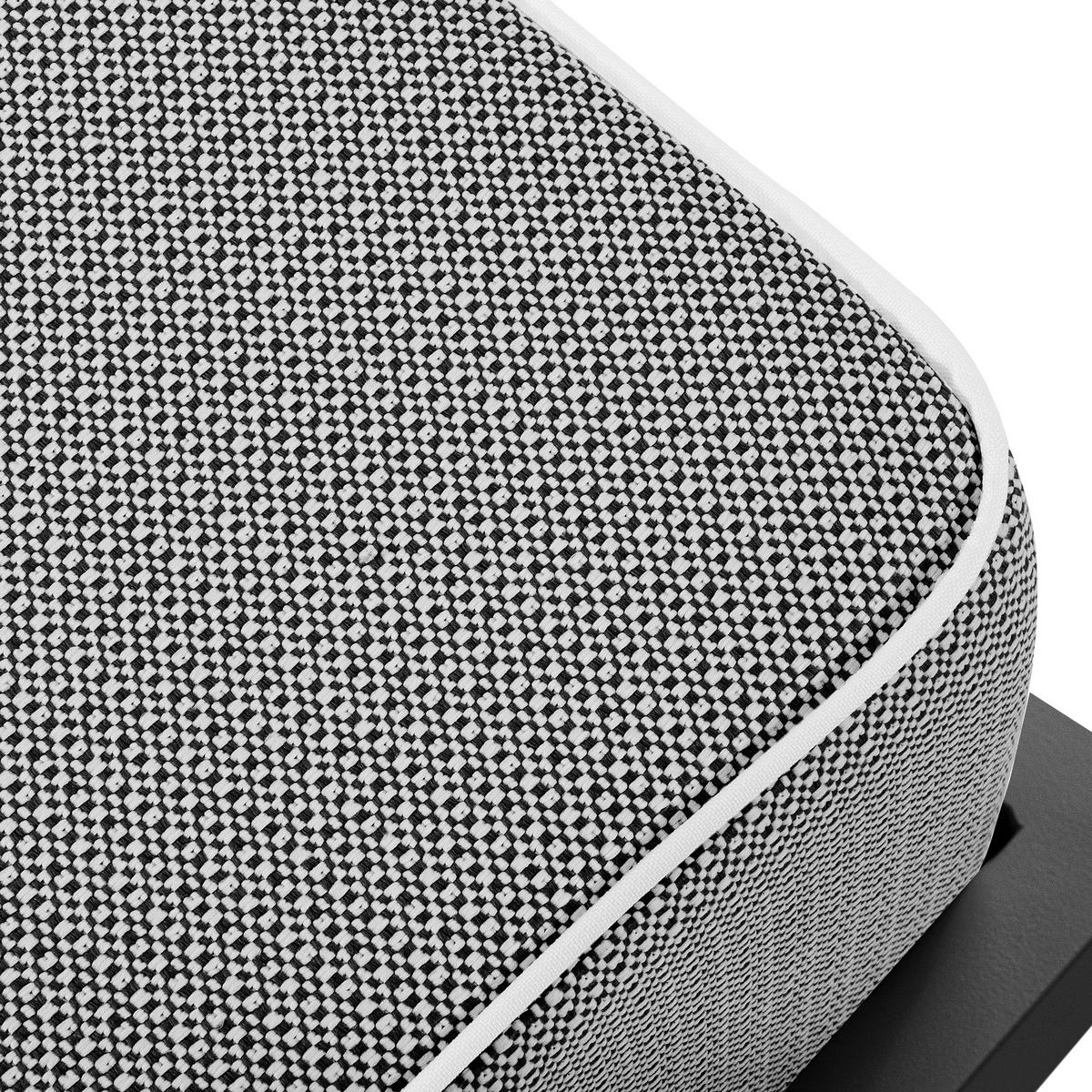 GARTENLOUNGE-HOCKER TRIGLO auf Metallfüßen, Modern, Dunkelgrau - Dunkelgrau/Schwarz, Textil/Metall (69/44/54cm) - KONSIMO®