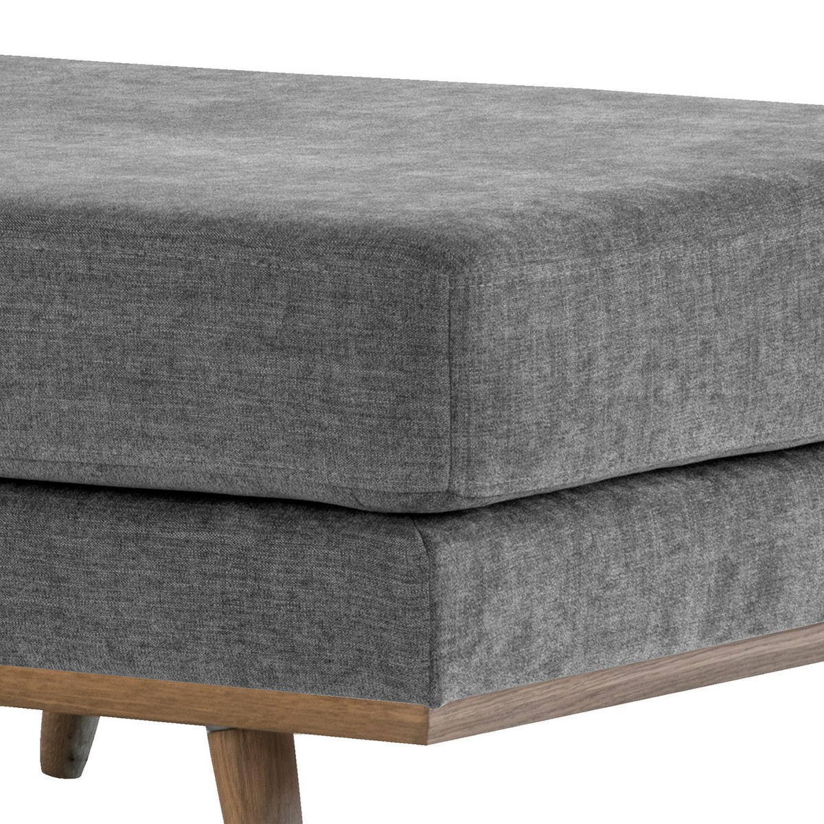 POLSTERHOCKER - Eichefarben/Dunkelgrau, Eichenholz/Textil (85/43/60cm) - home24