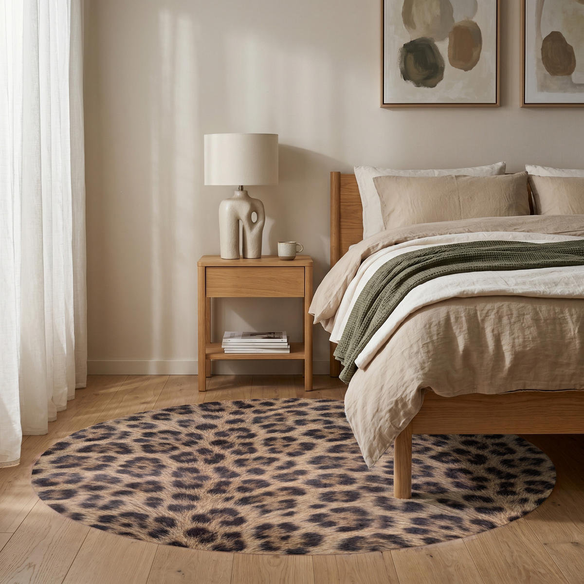 TEPPICH - Leopard - Mantel - Klassisch - Braun - 150x150 cm - Braun, Kunststoff/Textil (150/0.4cm) - OnlyWow
