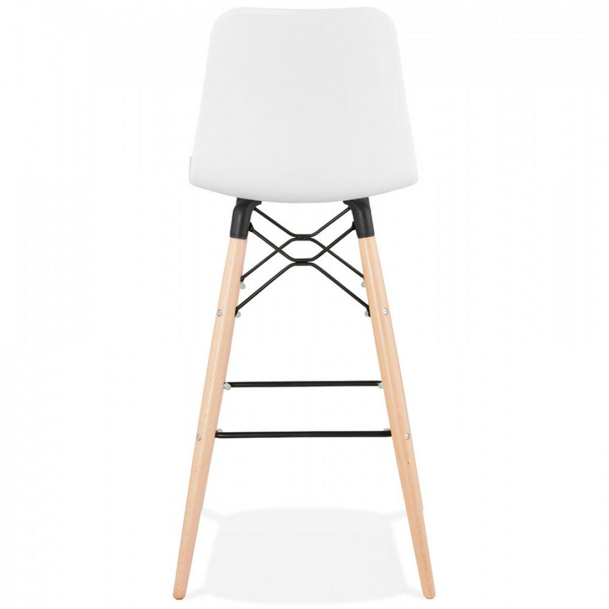 BARHOCKER Weiß 46x112x46cm - Beige/Schwarz, Holz/Kunststoff (46/112/46cm) - AlterEgo