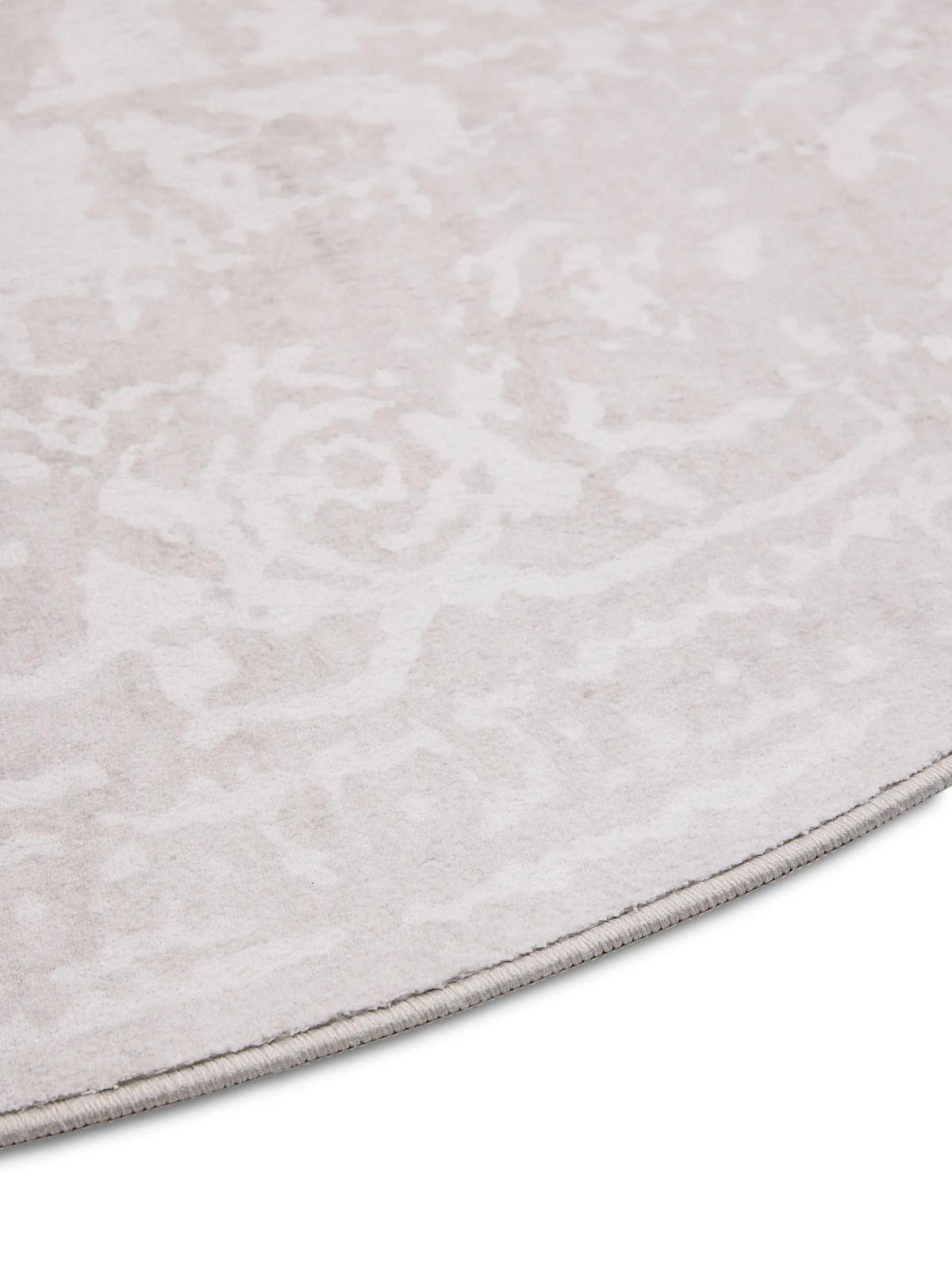 VINTAGE-TEPPICH Miray waschbar ø 160 cm rund - Taupe, Kunststoff (160/160cm) - benuta Nest