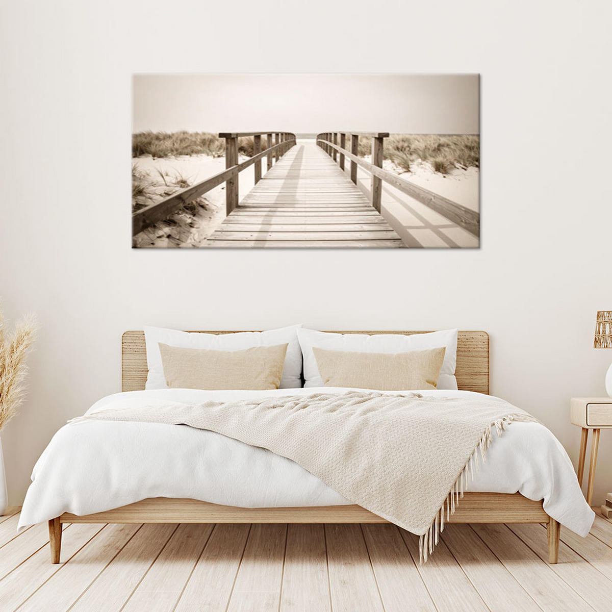 LEINWANDBILD Landschaften 80x40cm - Beige, Textil (80/40cm) - Feeby