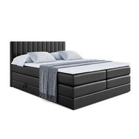 BOXSPRINGBETT EDITA KING - 120x200 - H3/H4 - Schwarz Hochglanz - Schwarz Hochglanz, Holzwerkstoff (120/200cm) - ALTDECOR