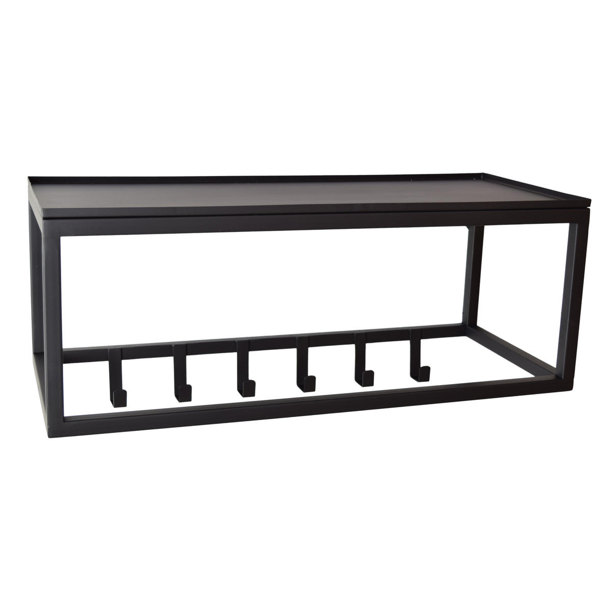 KLEIDERABLAGE Blacky Schwarz - Schwarz, Metall (25/70/30cm) - LOFT42