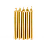 TISCHKERZEN Metall aus Paraffin 1,2/1,2/10 cm - Goldfarben, Paraffin (1.2/10/1.2cm) - Home Styling Collection