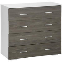 KOMMODE Weiß und Grau 76/35/72 cm - Grau, Holzwerkstoff (76/72/35cm) - PANGIVO
