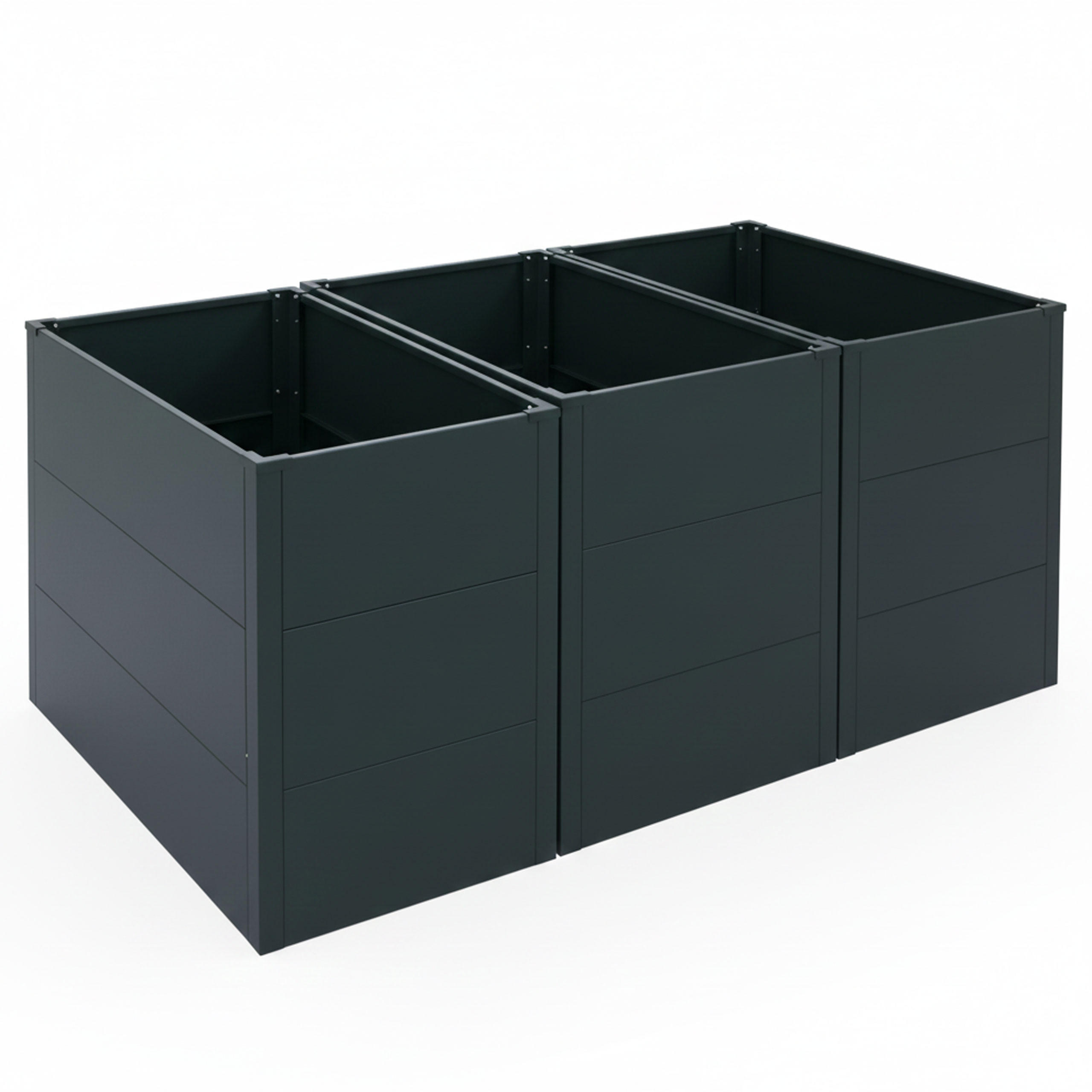 HOCHBEET 3ER-SET Grün 3er-Set-Set - Grün, Metall (150/77/100cm) - MCW