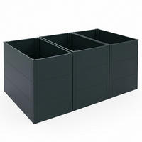 HOCHBEET 3ER-SET Grün 3er-Set-Set - Grün, Metall (150/77/100cm) - MCW