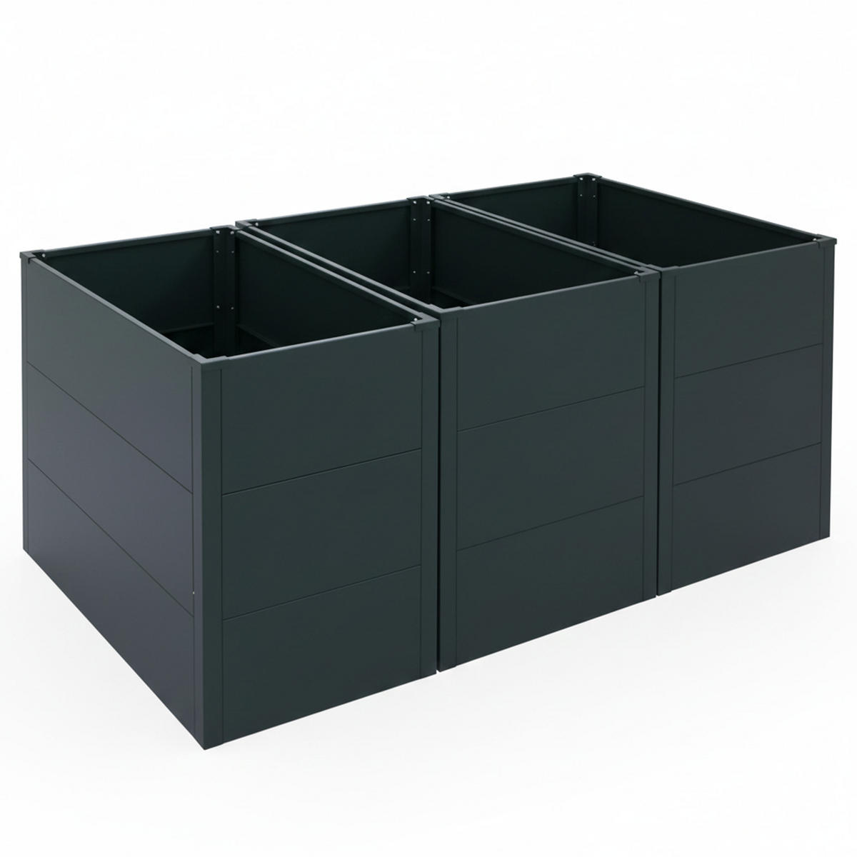 HOCHBEET 3ER-SET Grün 3er-Set-Set - Grün, Metall (150/77/100cm) - MCW