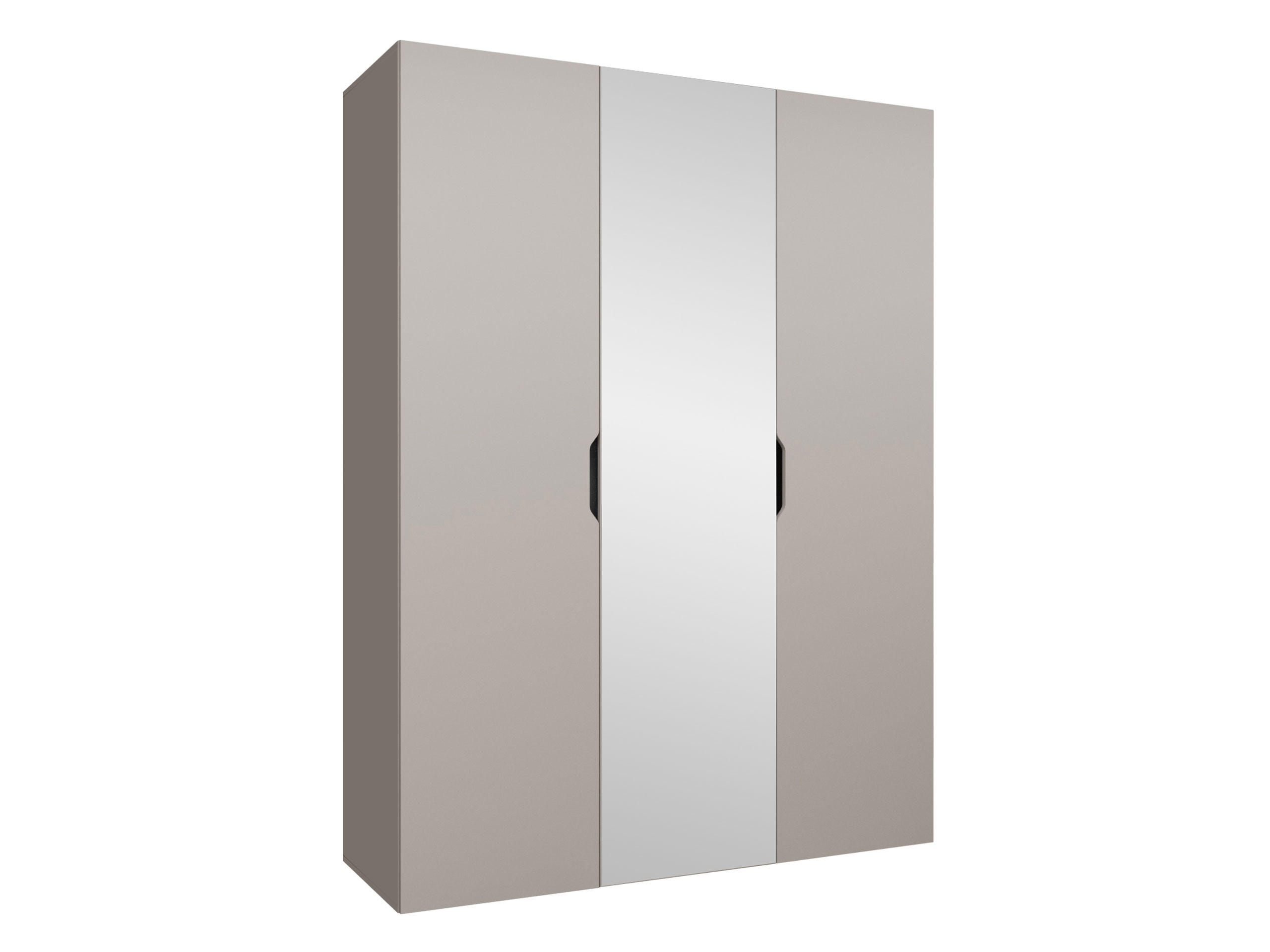 DREHTÜRENSCHRANK Malaga 150 mit Frontspiegel - Kaschmir, Holzwerkstoff (150/202/52cm) - MIRJAN24