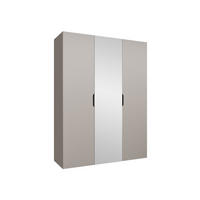 DREHTÜRENSCHRANK Malaga 150 mit Frontspiegel - Kaschmir, Holzwerkstoff (150/202/52cm) - MIRJAN24