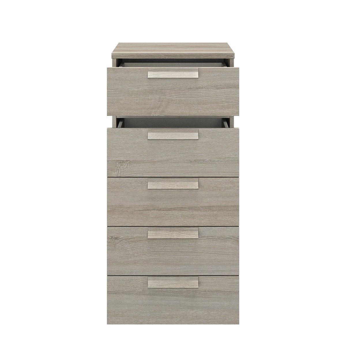 KOMMODE 5 Schubladen Cyrus - Französische Herstellung - 48/45/105 cm - Grau, Holzwerkstoff (45/105/48cm) - Calicosy
