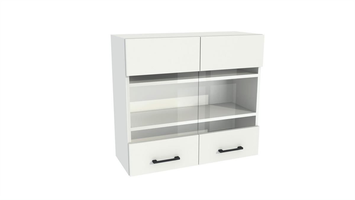 WINKELKÜCHE 240x180 cm mit Arbeitsplatte - SIMPLY Z23 - in Weiß / Matt - Schwarz/Weiß, Holz (420/212/53cm)