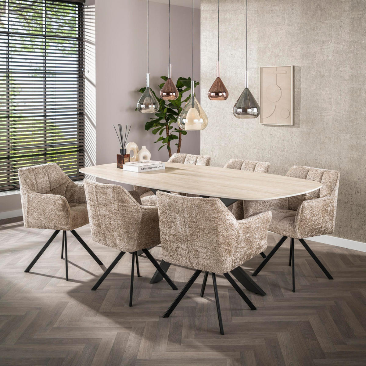 ESSTISCH ROMANO CROCE GRANDE Beige Keramiktisch 215cm - Beige, Keramik (215/105/77cm) - alesvelt