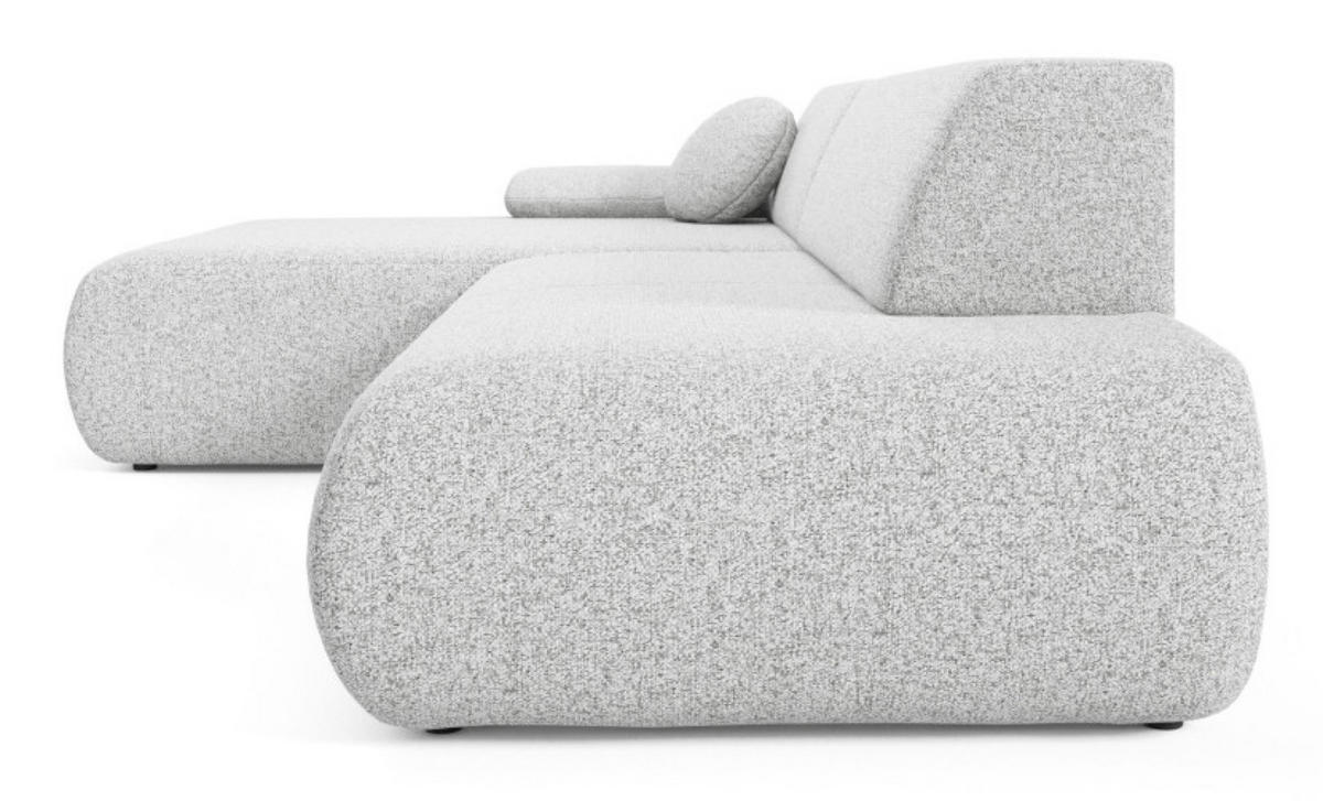 ECKSOFA Hellgrau PENTI Ausziehbar Mit Bettkasten Links - Hellgrau/Grau, Textil (286/173.5cm) - Sepro Meble