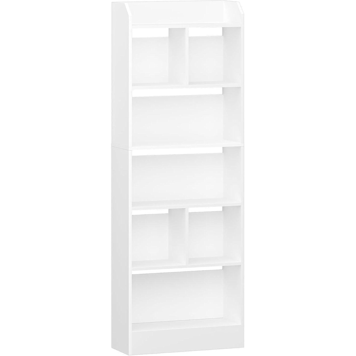 BÜCHERREGAL 6 Fächer Weiß 24 x 60 x 170 cm - Weiß, Holzwerkstoff (60/170/24cm)