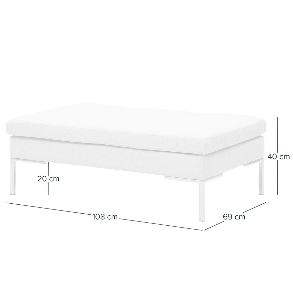 POLSTERHOCKER - Chromfarben/Beige, Textil/Metall (108/40/69cm) - home24